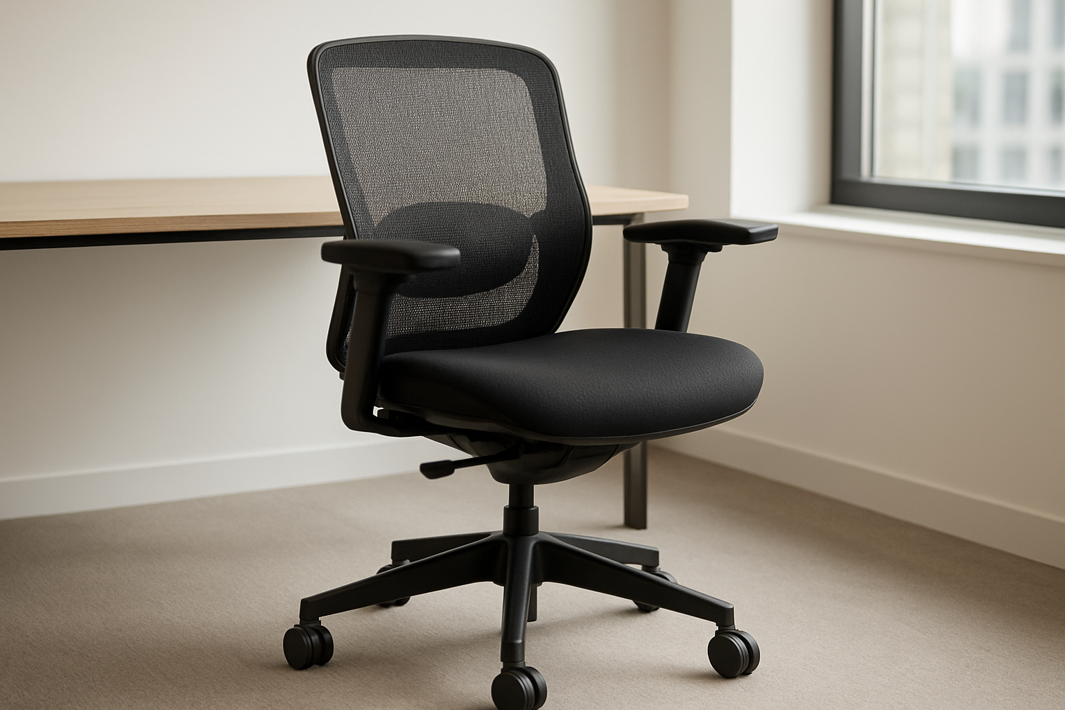 Furmax Office Chair Ergonomic Computer Desk Mesh Chair Mid Back Swivel Lumbar Support with Armrest