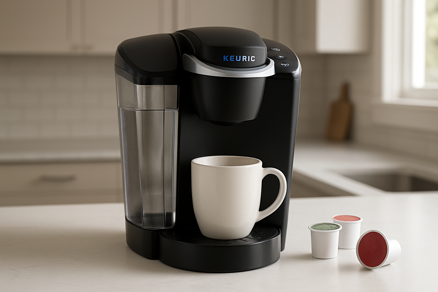 Keurig K-Classic Single Serve K-Cup Pod Coffee Maker, with 3 Brew Sizes, 48oz Removable Reservoir, Black