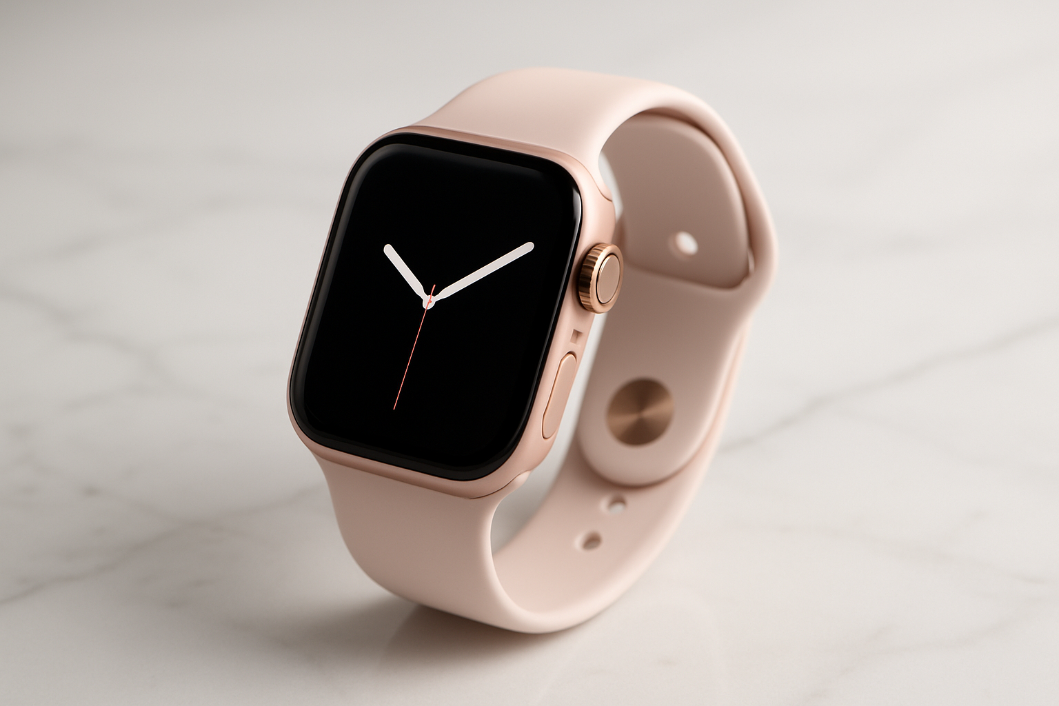 Apple Watch Series 11 [GPS 42mm] Smartwatch with Rose Gold Aluminum Case with Light Blush Sport Band